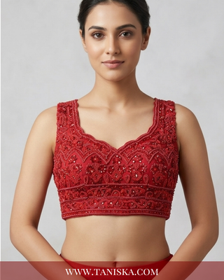 Scarlet Heritage Embroidered Bridal Lehenga