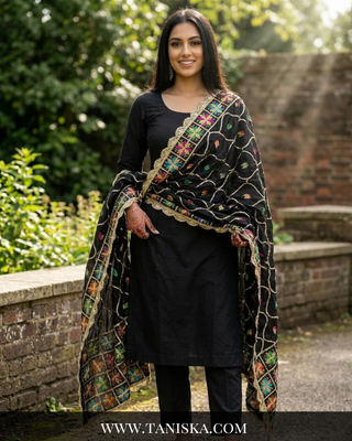 Pure Raven Heritage Gota & Starburst Phulkari