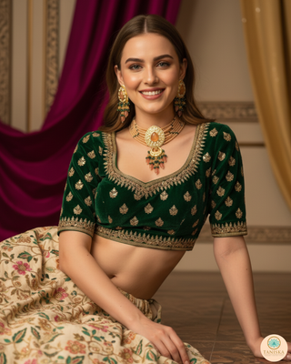 MRINAL Traditional Kundan Necklace Set - Peach