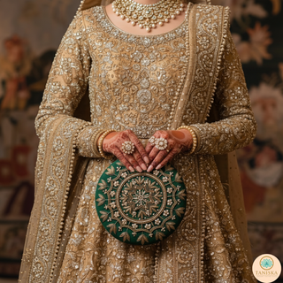 The Emerald Mandala Clutch Bag
