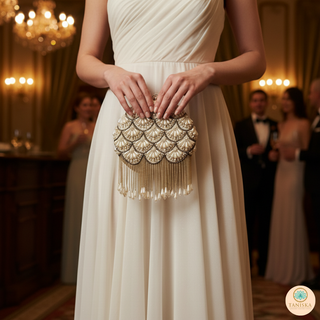 The Ivory Pearl Cascade Clutch Bag
