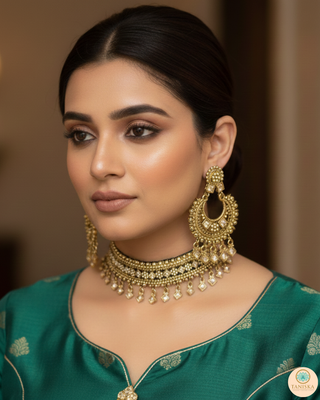MINAL Designer Antique Gold Choker Set