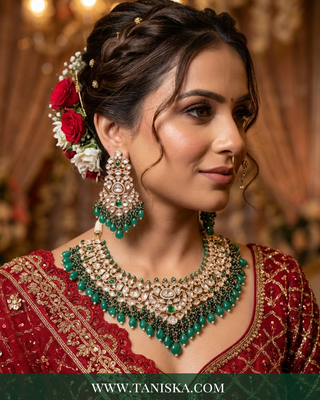 Imperial Emerald Kundan Necklace & Earring Set