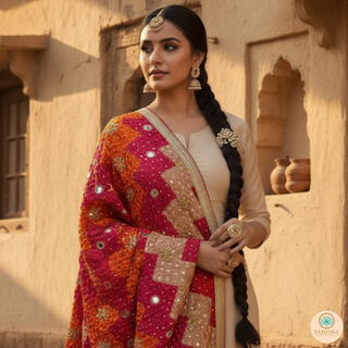 The Lehriya Phulkari Dupatta