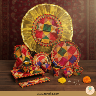 Mayian Fatti Full Set - Phulkari Design - Matching Jaggo Can Be Ordered!
