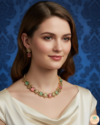 Mint/Pink Combo SIMPLE Necklace Set