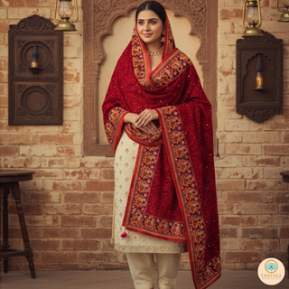 The Dulha-Dulhan Phulkari Dupatta