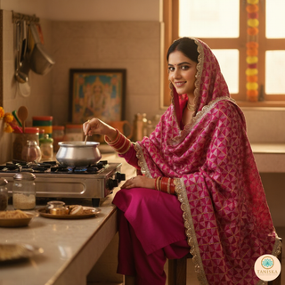 The Fuchsia Pink Glam Phulkari Dupatta