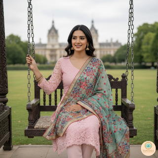 The Mint Meadow Phulkari Dupatta