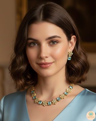 Sky Blue SIMPLE Necklace Set