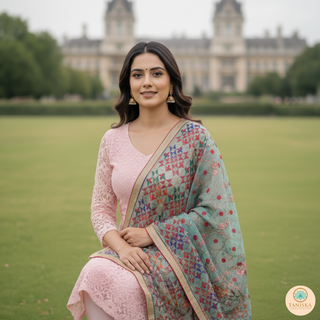 The Mint Meadow Phulkari Dupatta