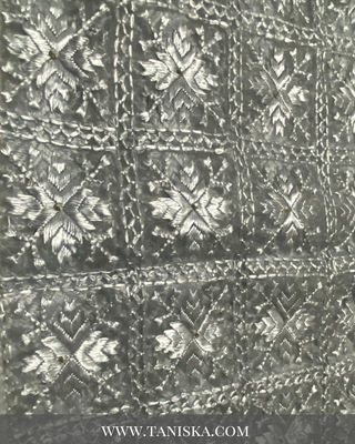 Silver Slate Monochrome Heritage Phulkari
