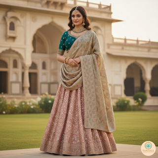 The Pistachio Glam Phulkari Dupatta