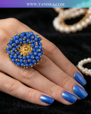 The Indigo Velvet Cluster Ring