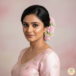 Pink Flower Gajra - Hair Accessory - (Single Piece)