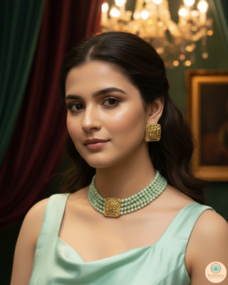 SIMPLE Choker Necklace Set - Mint