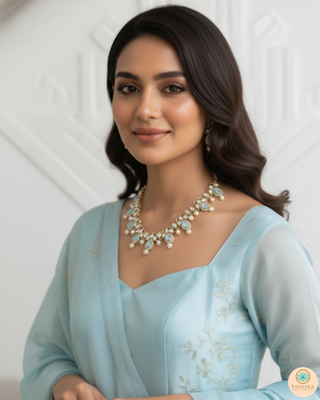 The Verra Necklace Set (Baby Blue)