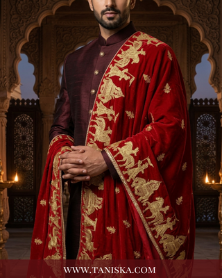 The Royal Heritage Barat Velvet Shawl
