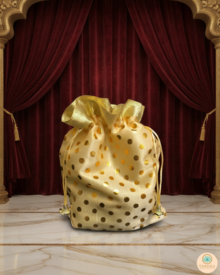 Decorative Drawstring Gift Bag (Gold/Red) - Buy 3 Get 1 Free