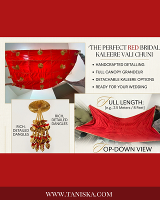 The Shagun Crimson Phulkari Kaleerey Chunnii
