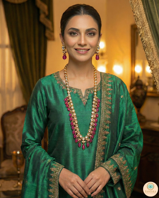The Sovereign Ishani Ruby-Tone Heritage Haar (Hot Pink)