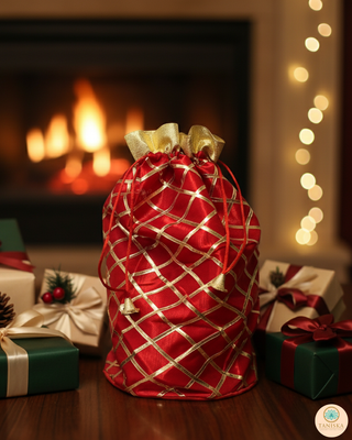 Decorative Drawstring Gift Bag (Red)