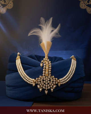 The Grand Vizier | Ornate Kundan & Ivory Plume Kalgi