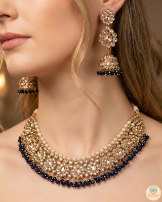 The Midnight Royale Navy & Pearl Reverse AD Choker Set