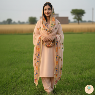 The Peach Bloom Phulkari Dupatta