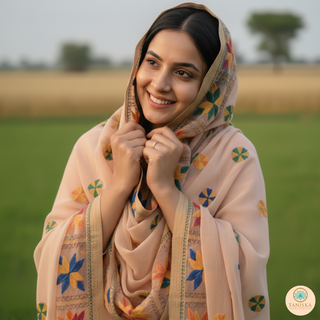 The Peach Bloom Phulkari Dupatta
