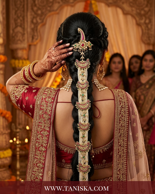 Imperial Pachi Kundan Bridal Choti