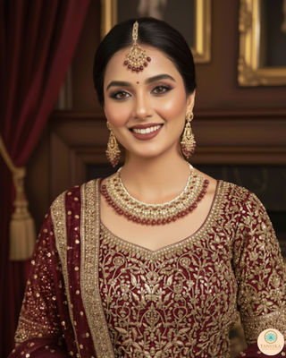 The Majestic Pearl-Droplet Necklace Set