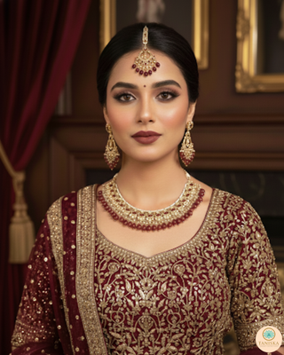 The Majestic Pearl-Droplet Necklace Set