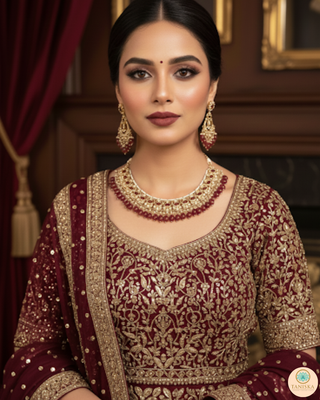 The Majestic Pearl-Droplet Necklace Set