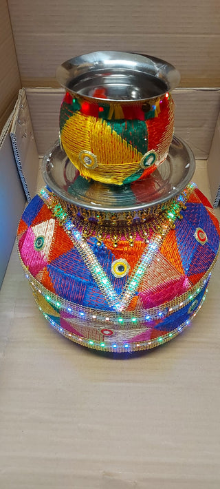 Custom Order - J0325, Phulkari LED Jaggo Bowl + Binu