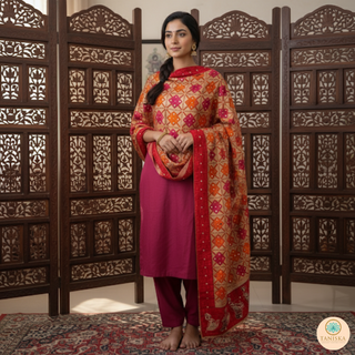 The Bridal Shagun Phulkari Dupatta