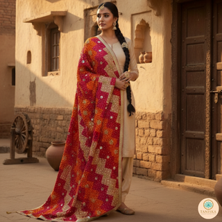 The Lehriya Phulkari Dupatta
