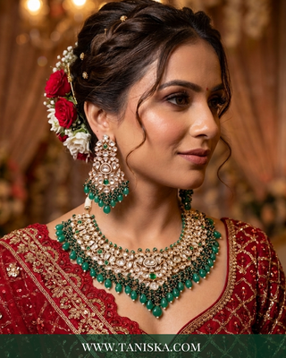 Imperial Emerald Kundan Necklace & Earring Set