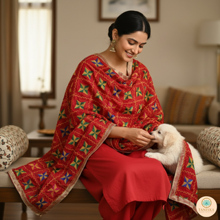 The Rose Garden Phulkari Dupatta
