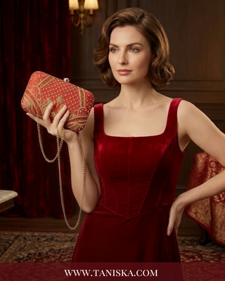The Vermillion Heritage Bridal Clutch