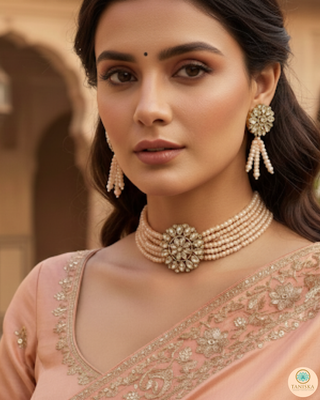 The Royal Blush Reverse AD Choker Necklace Set