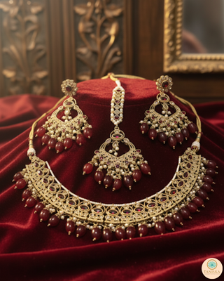 The Majestic Pearl-Droplet Necklace Set