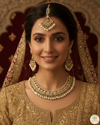 The Majestic Pearl-Droplet Necklace Set