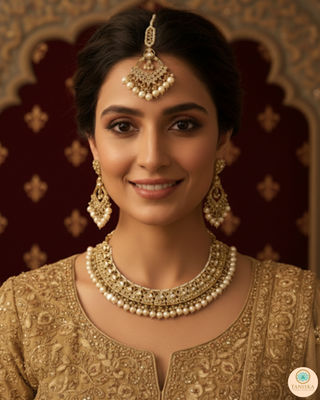 The Majestic Pearl-Droplet Necklace Set