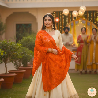 The Citrine Fire Phulkari Dupatta