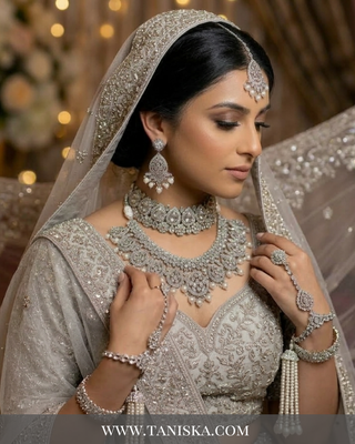 The Chandni Silver Reverse AD Bridal Suite