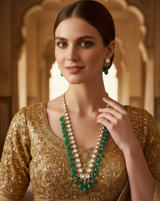 The Sovereign Ishani Heritage Haar (Emerald)
