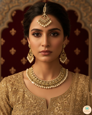 The Majestic Pearl-Droplet Necklace Set