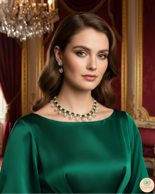 The Verra Necklace Set (Emerald Green)