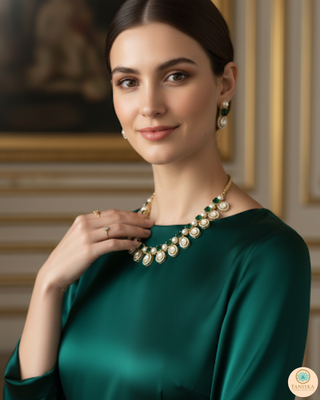 The Verra Necklace Set (Emerald Green)
